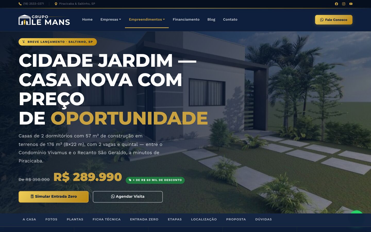 Landing do empreendimento Cidade Jardim