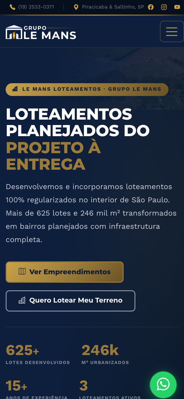 Loteamentos no celular