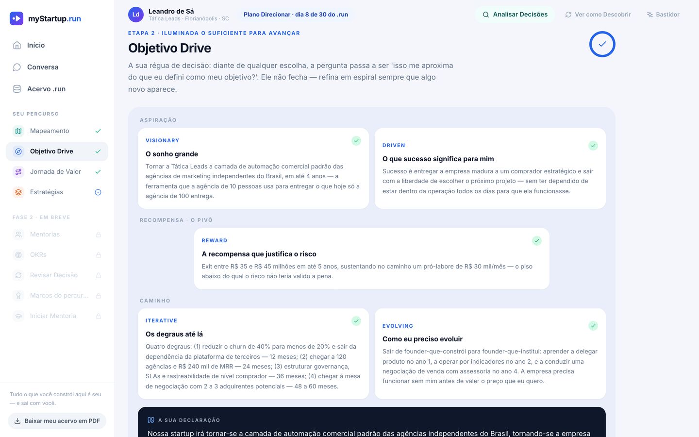 Etapa Objetivo Drive da plataforma